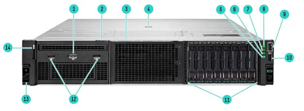 DL380 Gen11 8SFF Front view